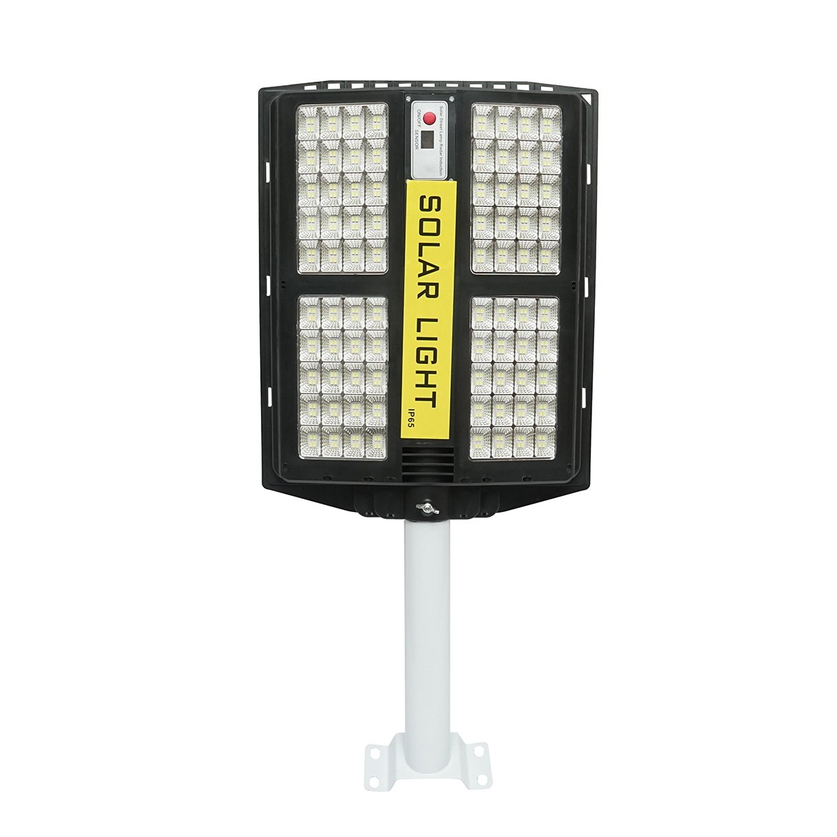 Lampa solara LED iluminat stradal 200W 6500K cu panou solar 15W, baterie 15000mAh, telecomanda, prindere pe stalp IP65 Breckner Germany